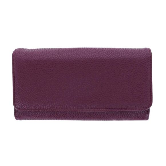 Buxton Women's Solid Colored Vegan Leather Bianca Clutch Wallet - Picture 1 of 4